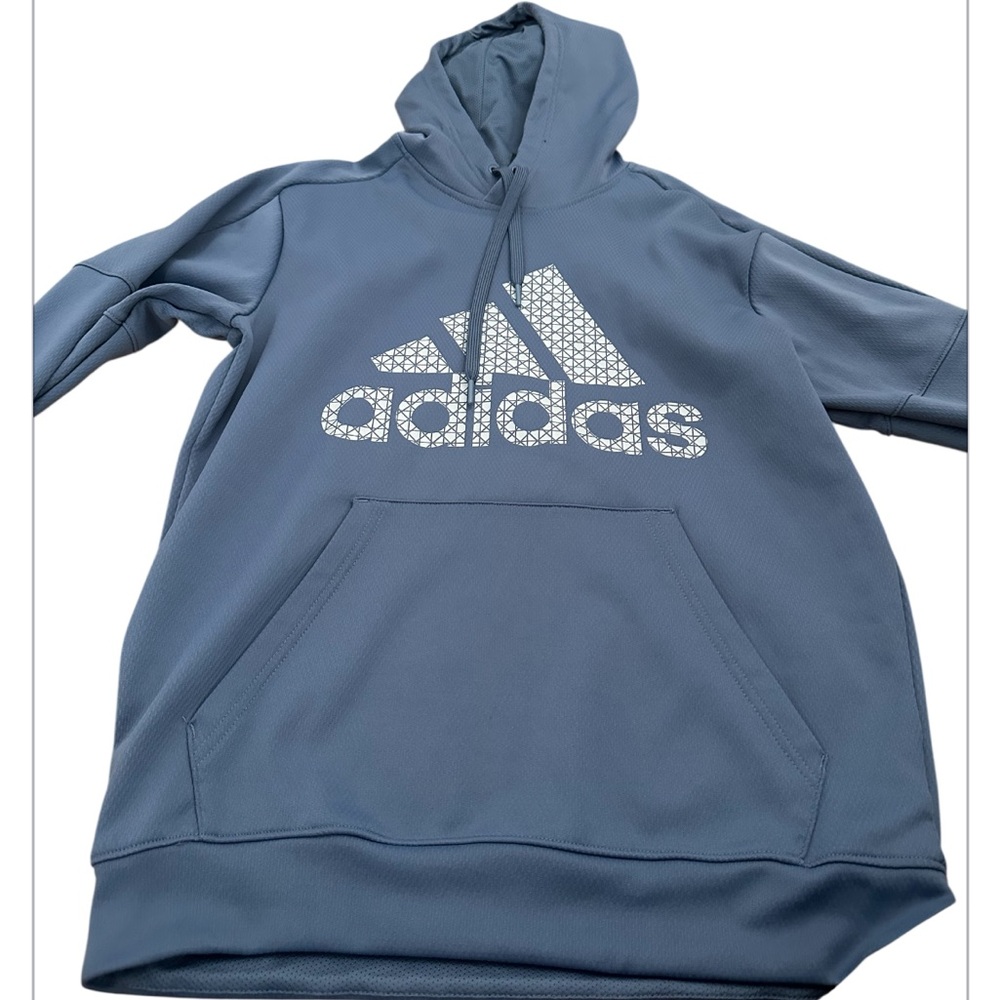 Adidas Steel Blue Hoodie with Logo